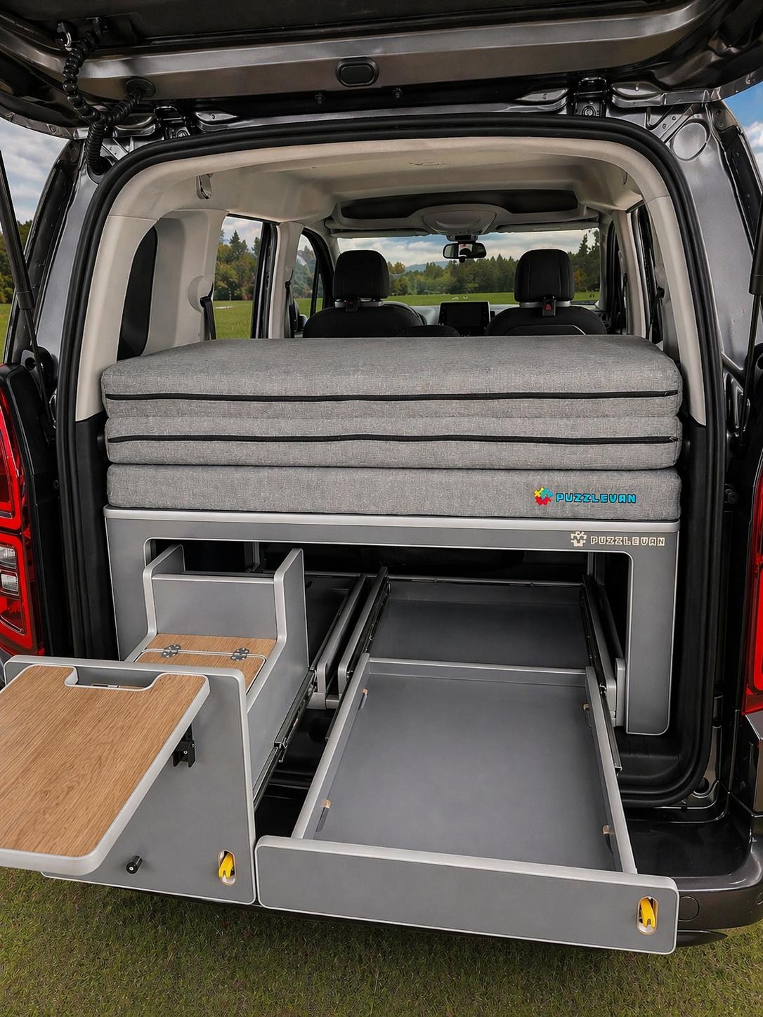 Módulo Cama Básico con (Cajón cocina + Bandeja parcial extraible) VOLKSWAGEN CADDY  "M" desde 2022 - Imagen 2